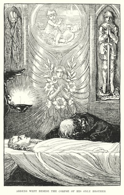 Ardens græd ved siden af liget af sin eneste bror (gravering) af Amelia M. (attr.to) Bowerley or Bauerle