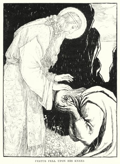 Festus faldt på knæ (gravering) af Amelia M. (attr.to) Bowerley or Bauerle