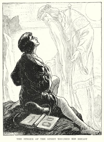 Åndens finger rørte ved hans bryst (gravering) af Amelia M. (attr.to) Bowerley or Bauerle