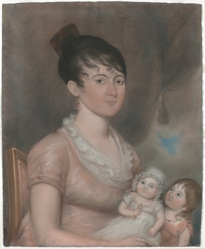 Anna Margaret Blake og hendes to børn af American 19th Century