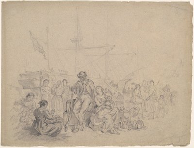 Havnescene af American 19th Century