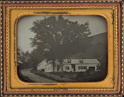 Hus på en bakkeskråning af American 19th Century
