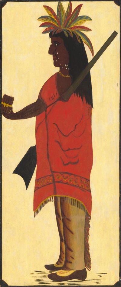 Indisk tobaksbutiksskilt [forside, indisk mod venstre] af American 19th Century
