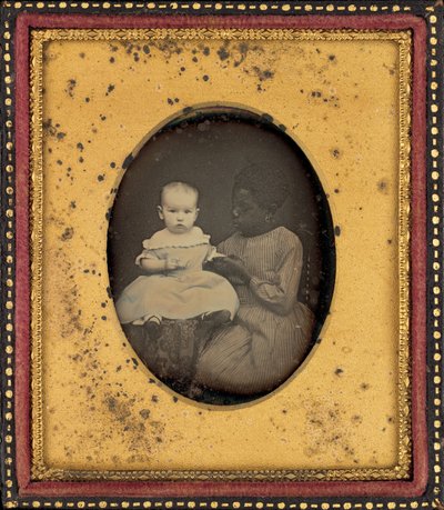 Portræt af et barn og en ung kvinde af American 19th Century
