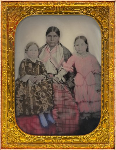 Portræt af en kvinde og to piger af American 19th Century