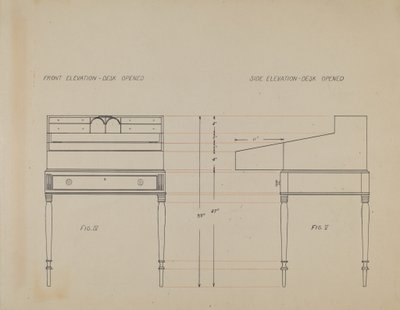 Skrivebord af American 20th Century