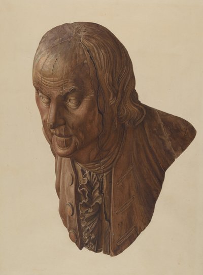 Figurhoved: Benjamin Franklin af American 20th Century