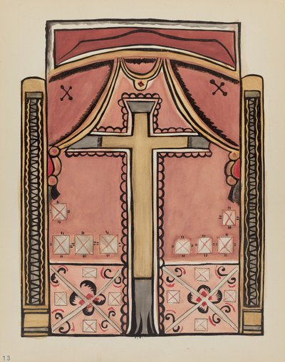 Plade 13: Designs with Cross, Chimayo: Fra porteføljen "Spanish Colonial Designs of New Mexico" af American 20th Century