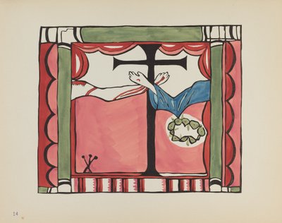 Plade 14: Hovedaltertavle, Chimayo: Fra porteføljen "Spanske koloniale designs i New Mexico" af American 20th Century