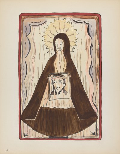 Plade 20: Saint Veronica: Fra porteføljen "Spanske koloniale designs i New Mexico" af American 20th Century