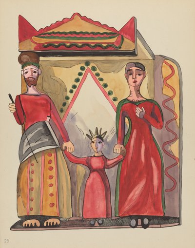 Plade 28: Den hellige familie: Fra porteføljen "Spanske koloniale designs i New Mexico" af American 20th Century