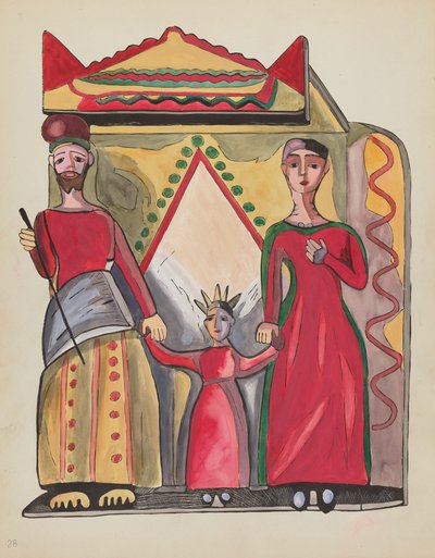 Plade 28: Den hellige familie: Fra porteføljen "Spanske koloniale designs i New Mexico" af American 20th Century