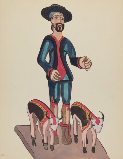Plade 30: Saint Isidore: Fra porteføljen "Spanish Colonial Designs of New Mexico" af American 20th Century