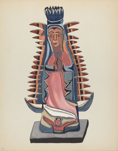 Plade 31: Our Lady of Guadalupe: Fra porteføljen "Spanske koloniale designs i New Mexico" af American 20th Century