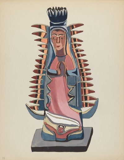 Plade 31: Our Lady of Guadalupe: Fra porteføljen "Spanske koloniale designs i New Mexico" af American 20th Century