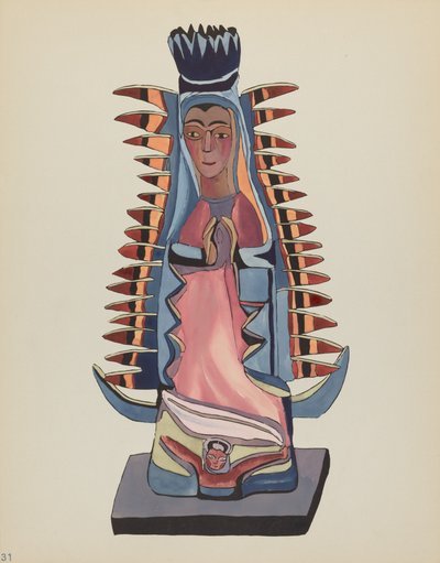 Plade 31: Our Lady of Guadalupe": Fra porteføljen "Spanske koloniale designs i New Mexico" af American 20th Century