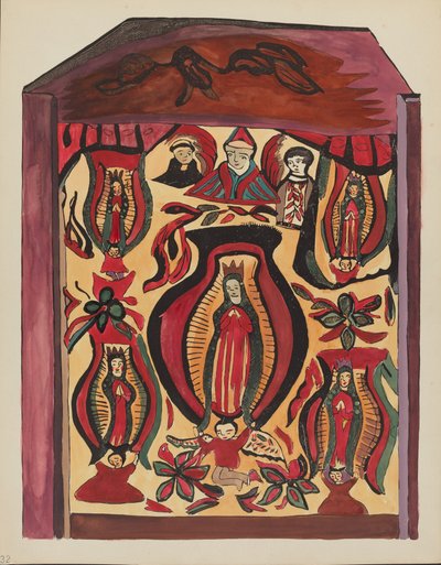 Plade 32: Our Lady of Guadalupe": Fra porteføljen "Spanske koloniale designs i New Mexico" af American 20th Century