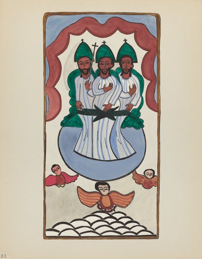 Plade 33: Den Hellige Treenighed: Fra Portfolio "Spanske koloniale designs i New Mexico af American 20th Century