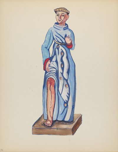 Plade 36: Saint Roch: Fra porteføljen "Spanske koloniale designs i New Mexico" af American 20th Century