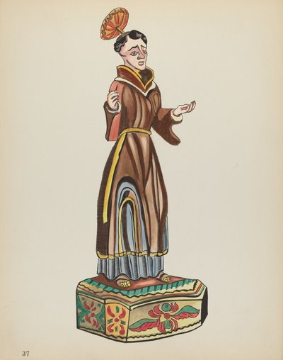 Plade 37: Saint Anthony: Fra porteføljen "Spanish Colonial Designs of New Mexico" af American 20th Century