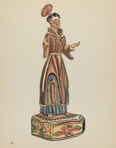 Plade 37: St. Anthony Bulto: Fra Portfolio "Spanske koloniale designs i New Mexico af American 20th Century