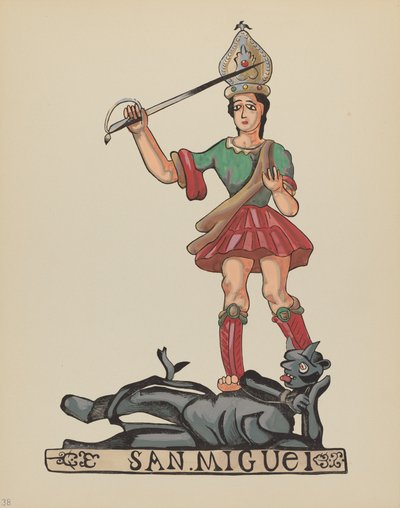 Plade 38: St. Michael: Fra Portfolio "Spanish Colonial Designs of New Mexico af American 20th Century