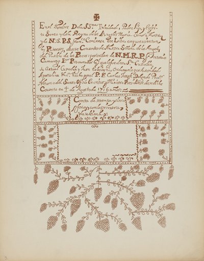 Plade 3: Pecos Book of Visitations: Fra porteføljen "Spanish Colonial Designs of New Mexico" af American 20th Century