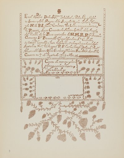 Plade 3: Pecos Book of Visitations: Fra porteføljen "Spanish Colonial Designs of New Mexico" af American 20th Century