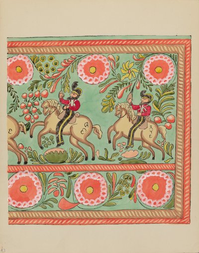 Plade 43: Malet kistedesign: Fra porteføljen "Spanish Colonial Designs of New Mexico" af American 20th Century