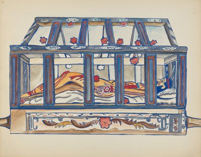 Plade 4: Kristus i graven: Fra porteføljen "Spanish Colonial Designs of New Mexico" af American 20th Century