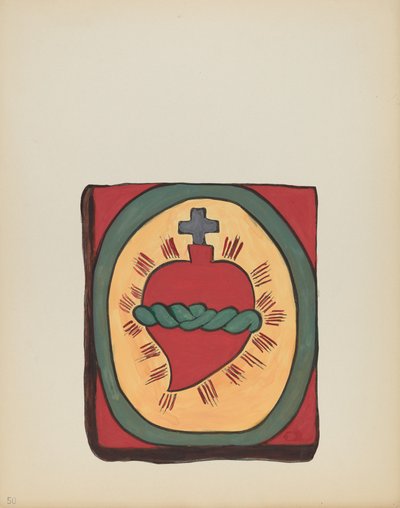 Plade 50: Sacred Heart: Fra porteføljen "Spanish Colonial Designs of New Mexico" af American 20th Century
