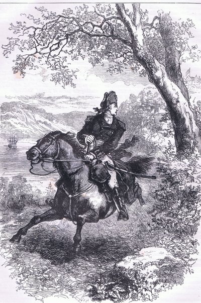 Escape of Benedict Arnold, illustration fra Cassells History of the United States udgivet af Cassell, Petter & Galpin, ca. 1900 (litho) af American English school