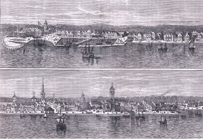 New York i midten af det nittende århundrede, illustration fra Cassells History of the United States udgivet af Cassell, Petter & Galpin, ca. 1900 (litho) af American English school