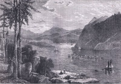 Hudson Highlands, illustration fra Cassells History of the United States udgivet af Cassell, Petter & Galpin, ca. 1900 (litho) af American English school
