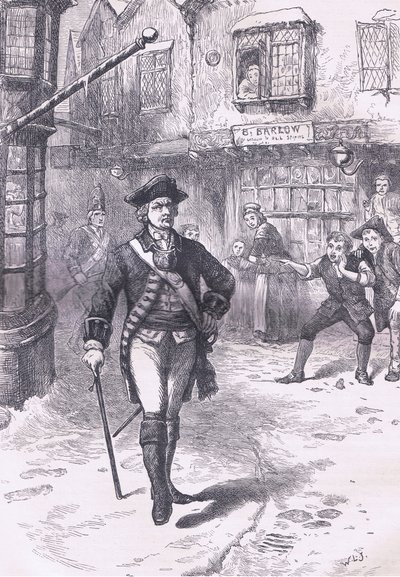 Officeren og barberens dreng, illustration fra Cassells History of the United States udgivet af Cassell, Petter & Galpin, ca. 1900 (litho) af American English school
