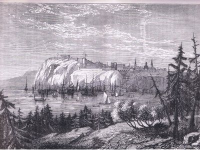 View of Quebec, illustration fra Cassells History of the United States udgivet af Cassell, Petter & Galpin, ca. 1900 (litho) af American English school