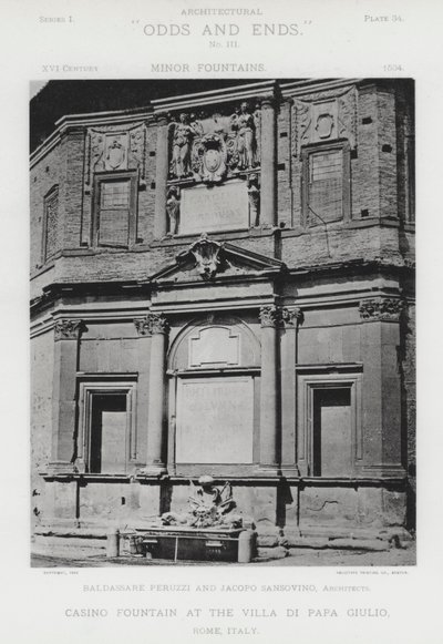 Kasinofontæne ved Villa Di Papa Giulio, Rom, Italien (s/h-billede) af American Photographer (after)