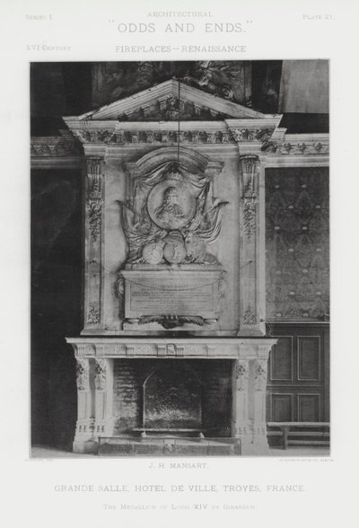 Pejs: Grande Salle, Hotel De Ville, Troyes, Frankrig (s/h-billede) af American Photographer (after)