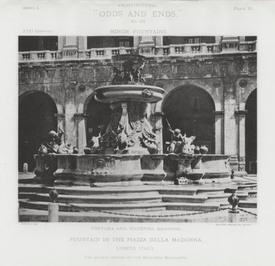 Springvand på Piazza Della Madonna, Loreto, Italien (s/h-billede) af American Photographer (after)