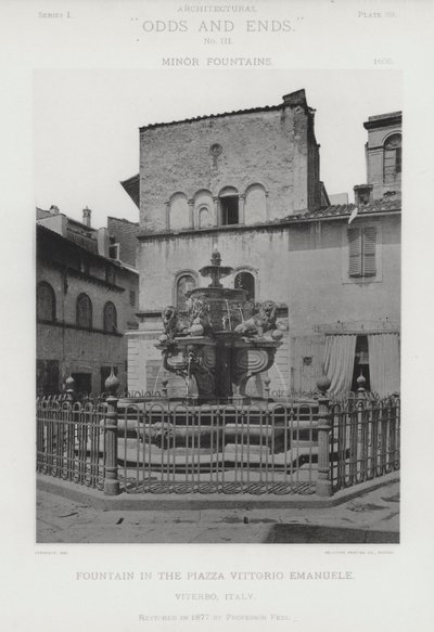 Springvand på Piazza Vittorio Emanuele, Viterbo, Italien (s/h foto) af American Photographer (after)