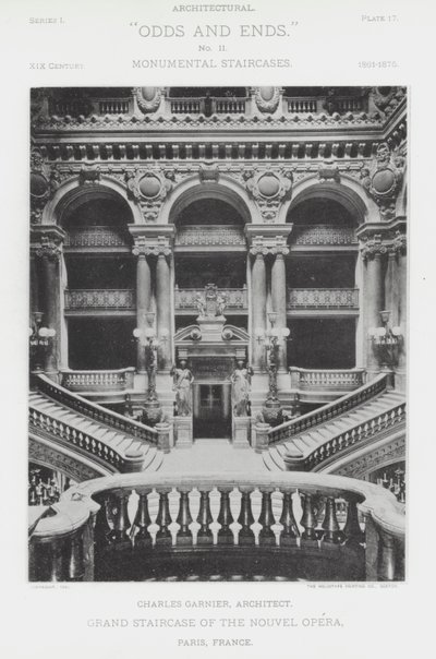 Grand Staircase af Nouvel Opera, Paris, Frankrig (s/h foto) af American Photographer (after)