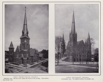 Jamestown, NY: First Presbyterian Church; First Methodist Church (s/h-billede) af American Photographer (after)