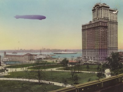 New York: Pier No 1, North River; Battery Park og Whitehall Building (foto) af American Photographer (after)