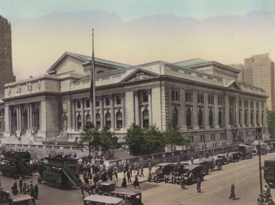 New York: Public Library, Fifth Avenue og West 42nd Street (foto) af American Photographer (after)