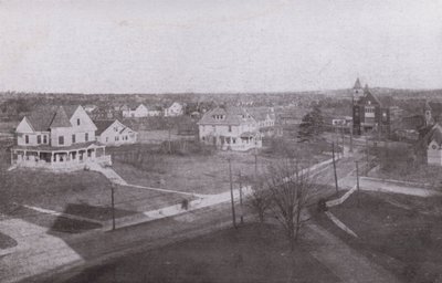Old Orchard Beach, Maine: Ser ind i landet fra Old Orchard House (s/h-billede) af American Photographer (after)