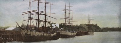 Oregon: Sejlskibe ved anker i Portland Harbor (foto) af American Photographer (after)