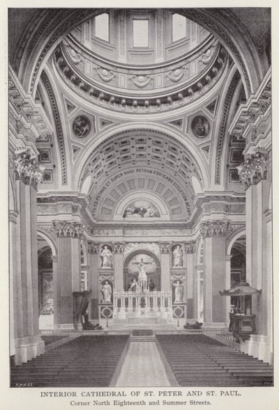 Philadelphia: Interior Cathedral of St Peter and St Paul, Corner North Eighteenth and Summer Streets (s/h foto) af American Photographer (after)