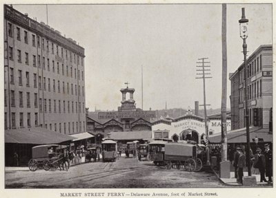 Philadelphia: Market Street Ferry, Delaware Avenue, foden af Market Street (s/h-billede) af American Photographer (after)