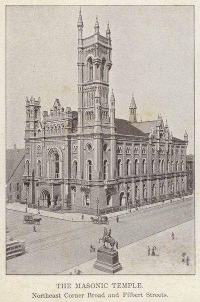 Philadelphia: The Masonic Temple, Northeast Corner Broad og Filbert Streets (s/h foto) af American Photographer (after)