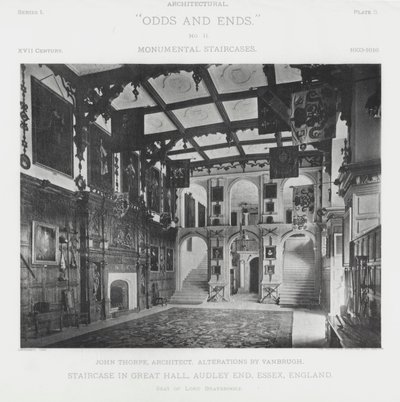 Trappe i Great Hall, Audley End, Essex, England (s/h foto) af American Photographer (after)